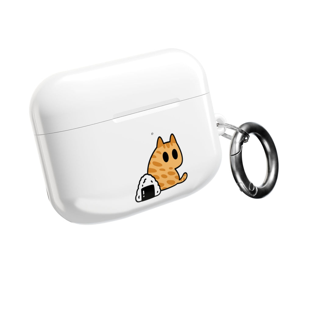 Japanese Cat & Onigiri White AirPod Case