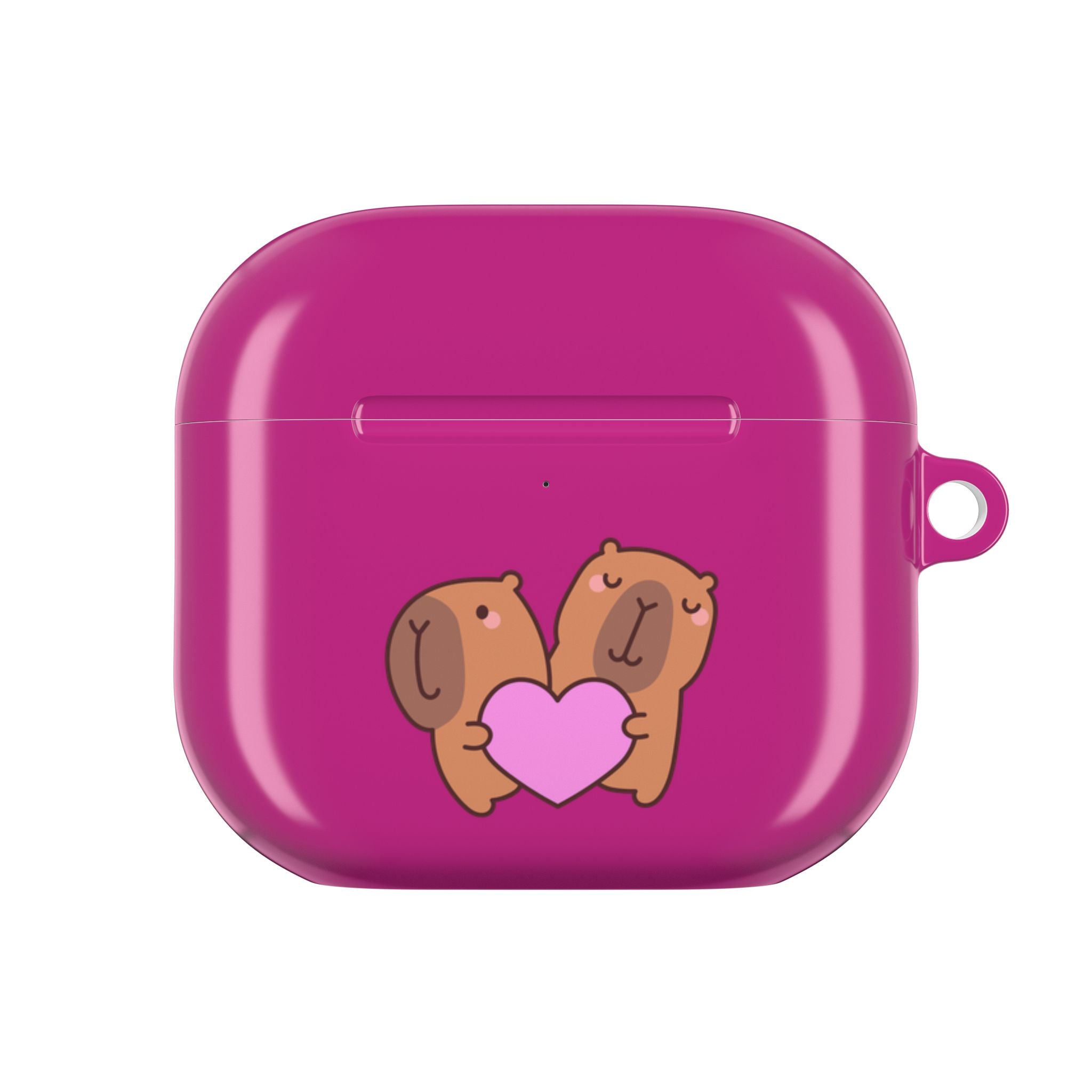 Cute Valentines Love Capybaras & Heart Envelope Protective AirPods Case