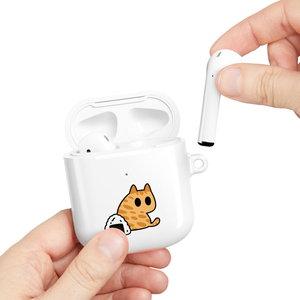 Japanese Cat & Onigiri White AirPod Case