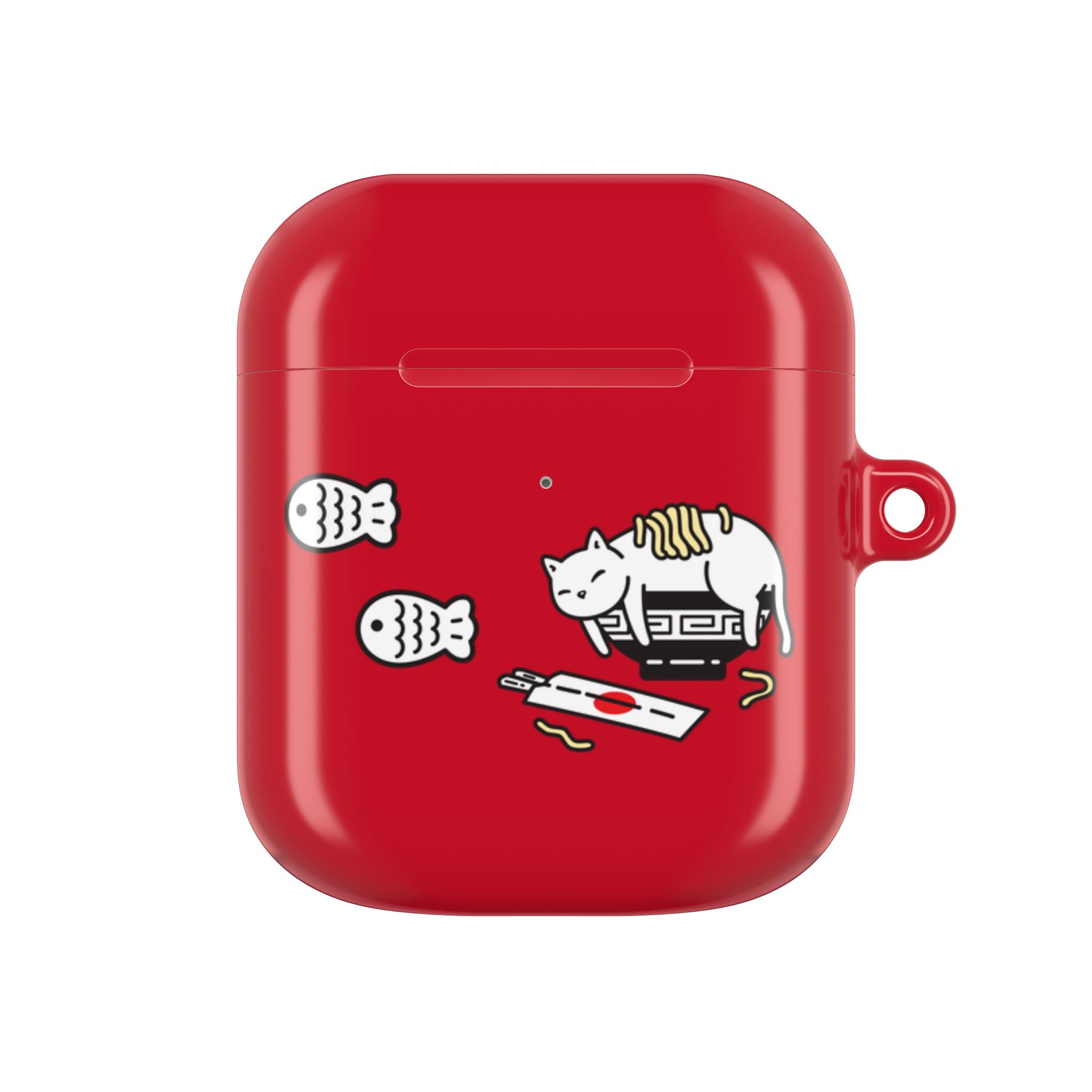 Lucky Japanese Cat & Fish Red AirPods or AirPods Pro Case