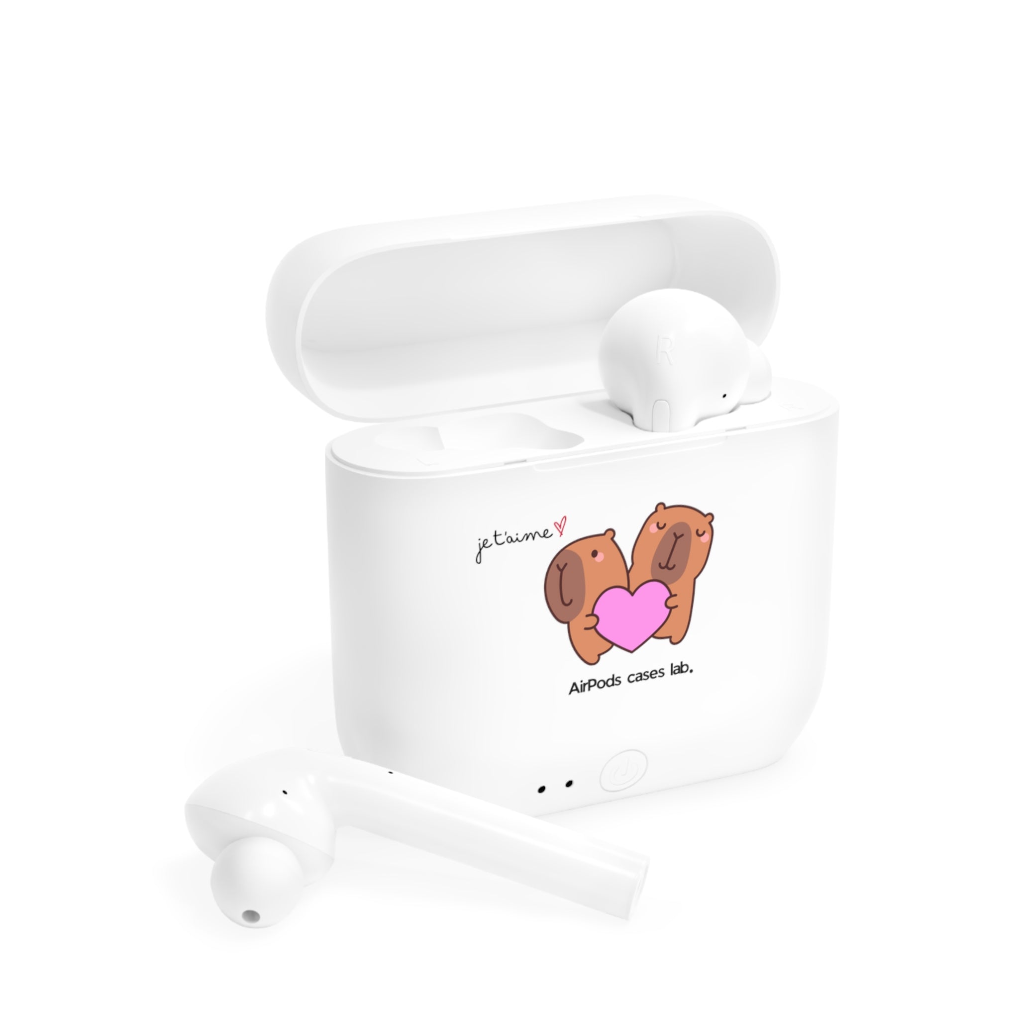 Cute Capybara Wireless Earbuds - "Je taime"