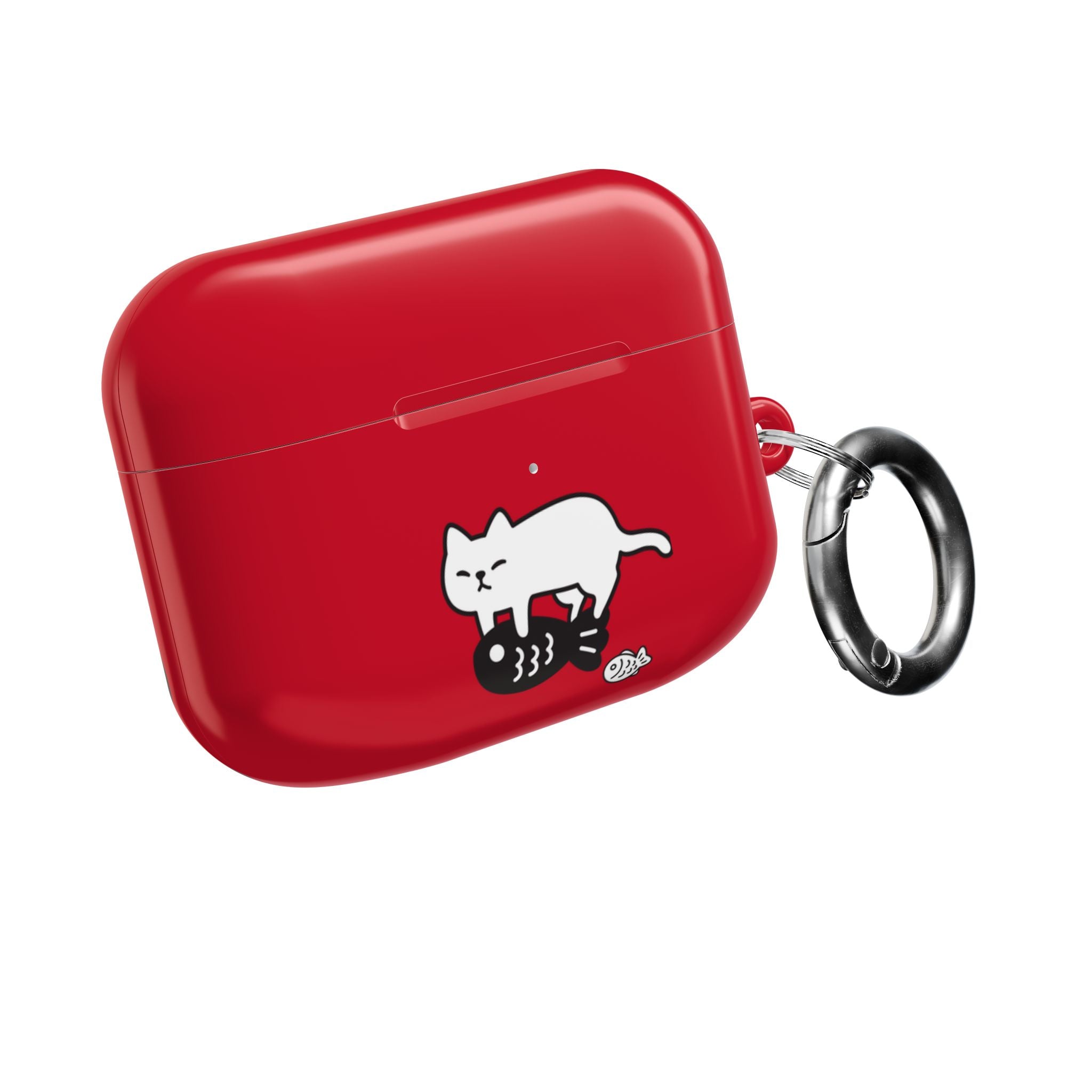 Cat Fighting Fish Red AirPod or AirPod Pro Case