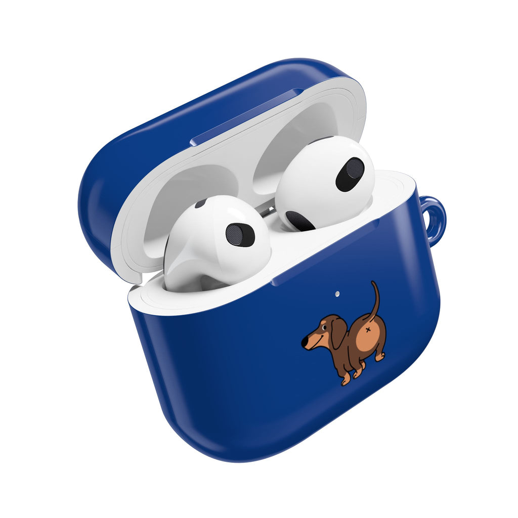 Staring Dachshund Navy AirPods or AirPods Pro Case