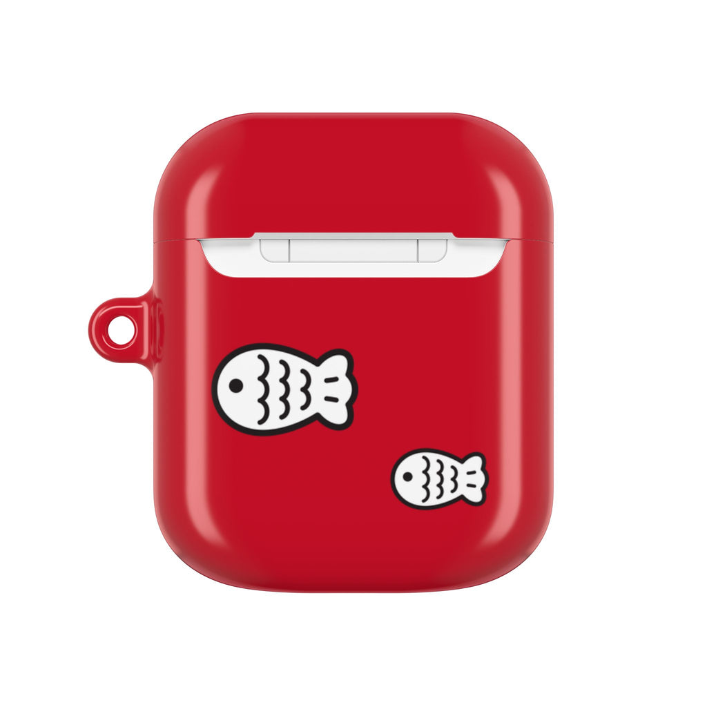 Cat Fighting Fish Red AirPod or AirPod Pro Case
