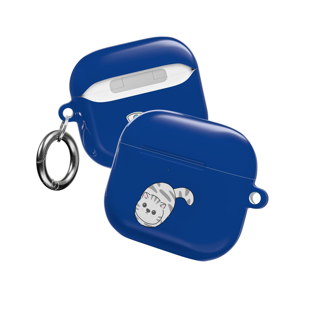 Cat & Fish AirPod Case - Cute Blue Protective AirPods Case