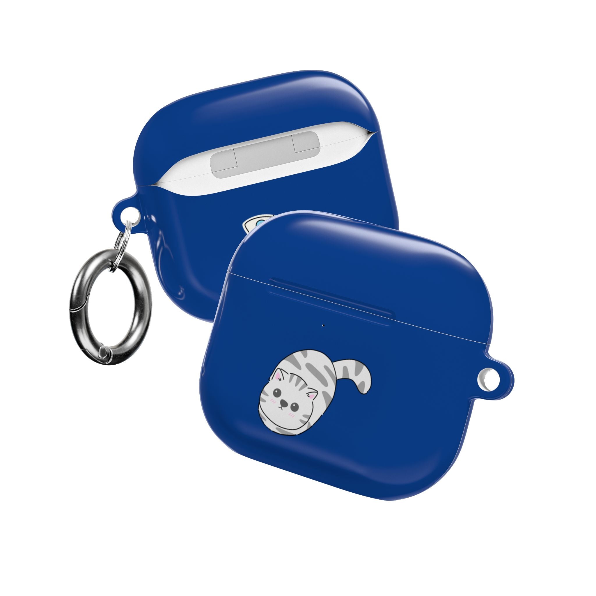 Cat & Fish AirPod Case - Cute Blue Protective AirPods Case