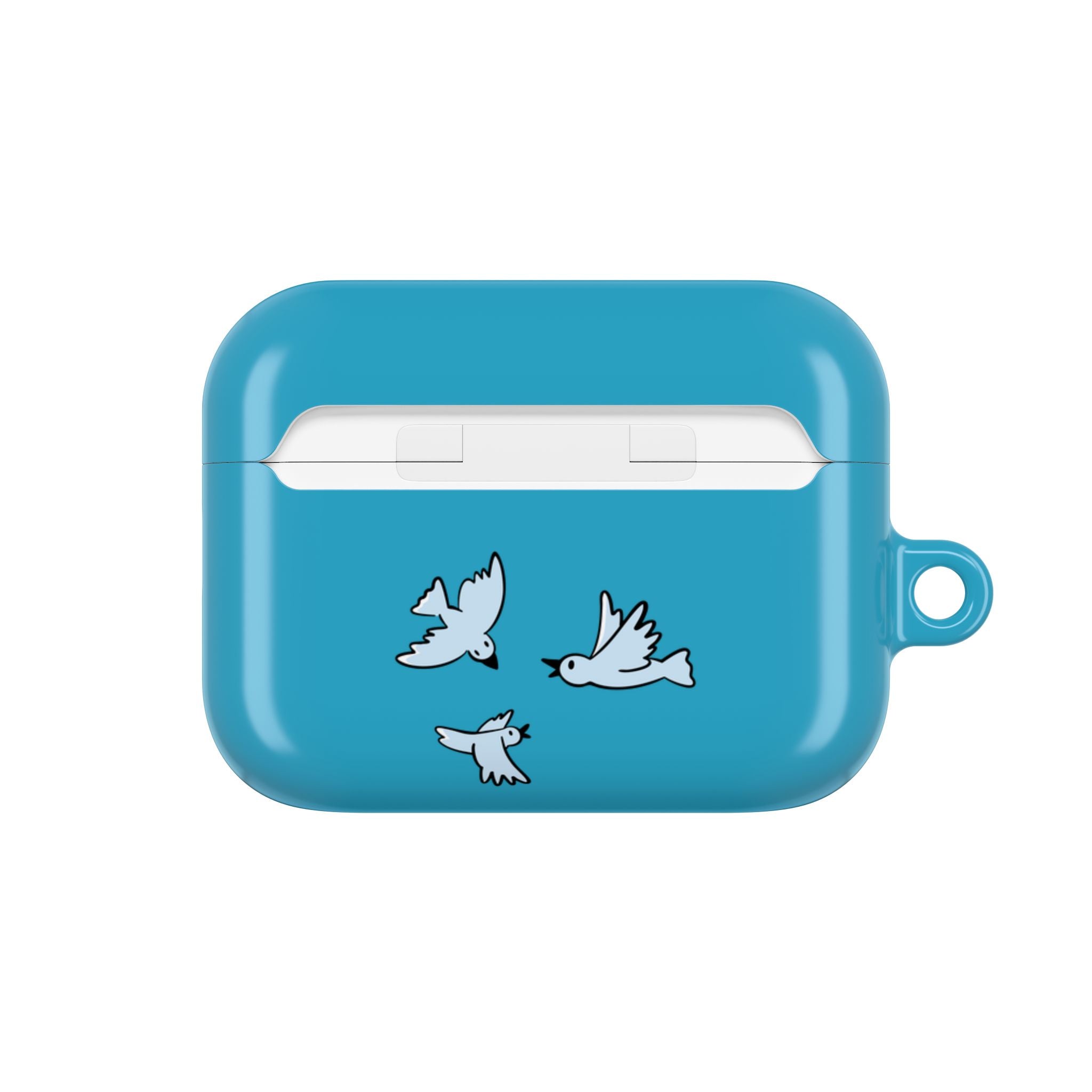 AirPod Case - Cute Flying Dachshund & Doves "always happy" Protective Case Cover