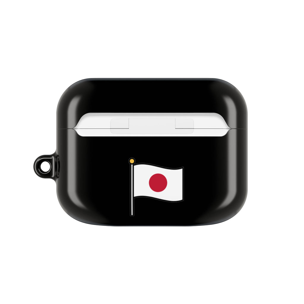 Samurai Shiba Inu with Japanese Flag Black AirPods or AirPods Pro Case