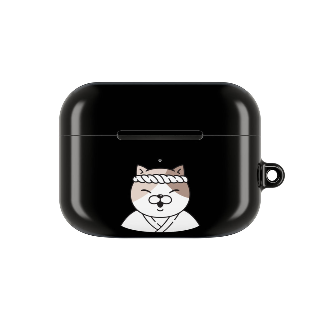 Samurai Shiba Inu with Japanese Flag Black AirPods or AirPods Pro Case