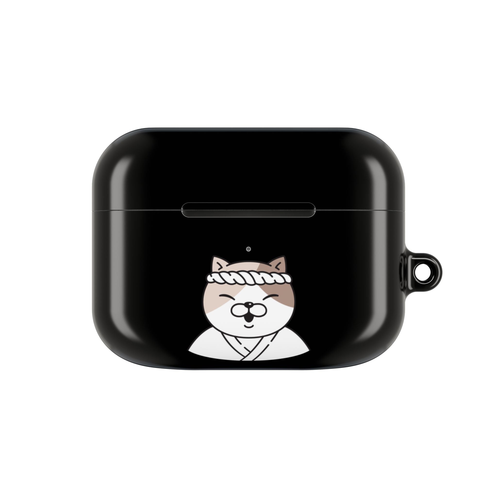Samurai Shiba Inu with Japanese Flag Black AirPods or AirPods Pro Case