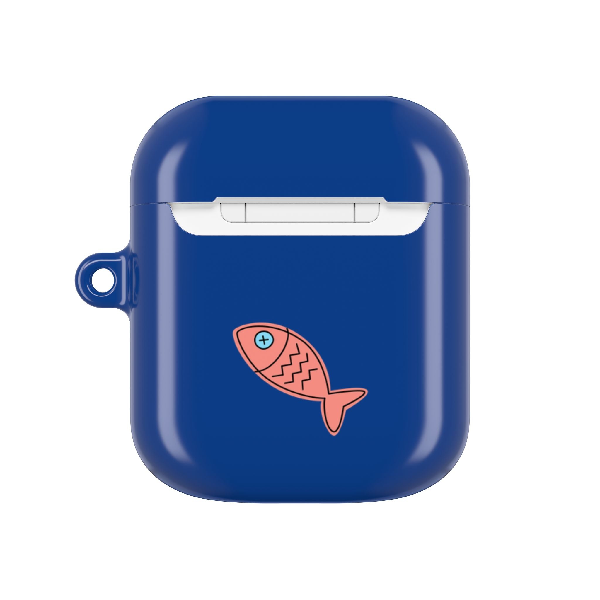 Cat in Teacup AirPods Case - Navy Protective Case