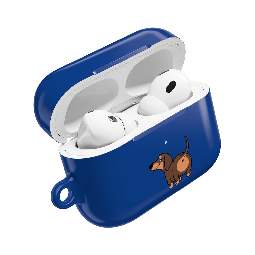 Staring Dachshund Navy AirPods or AirPods Pro Case