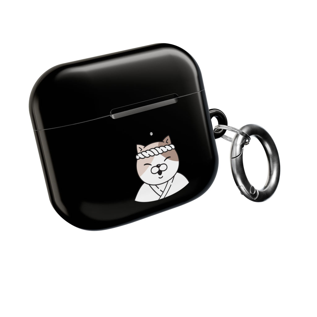 Samurai Shiba Inu with Japanese Flag Black AirPods or AirPods Pro Case