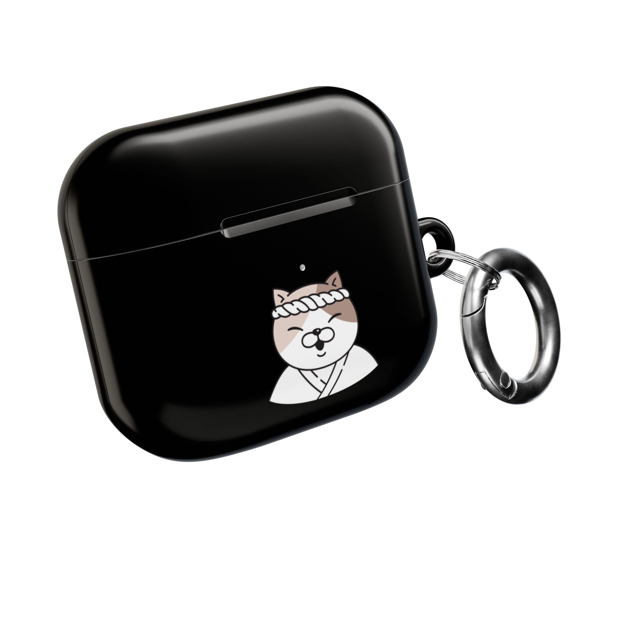 Samurai Shiba Inu with Japanese Flag Black AirPods or AirPods Pro Case