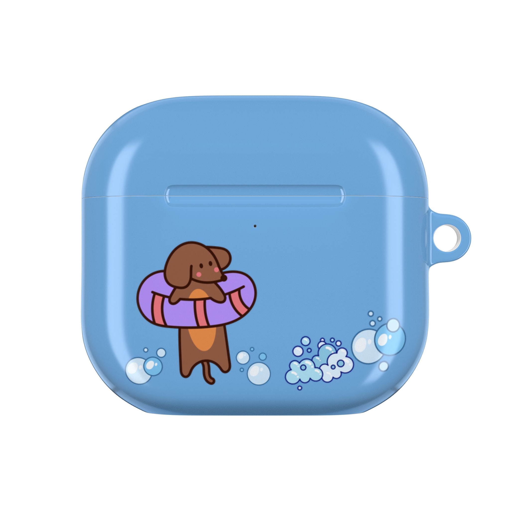 Cute Dachshund Dog & Crab Summer AirPod Case - Blue Beach Swim Float Design
