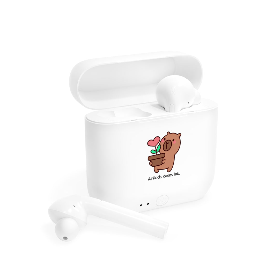 Cute Capybara Carrying A Plant Wireless Earbuds