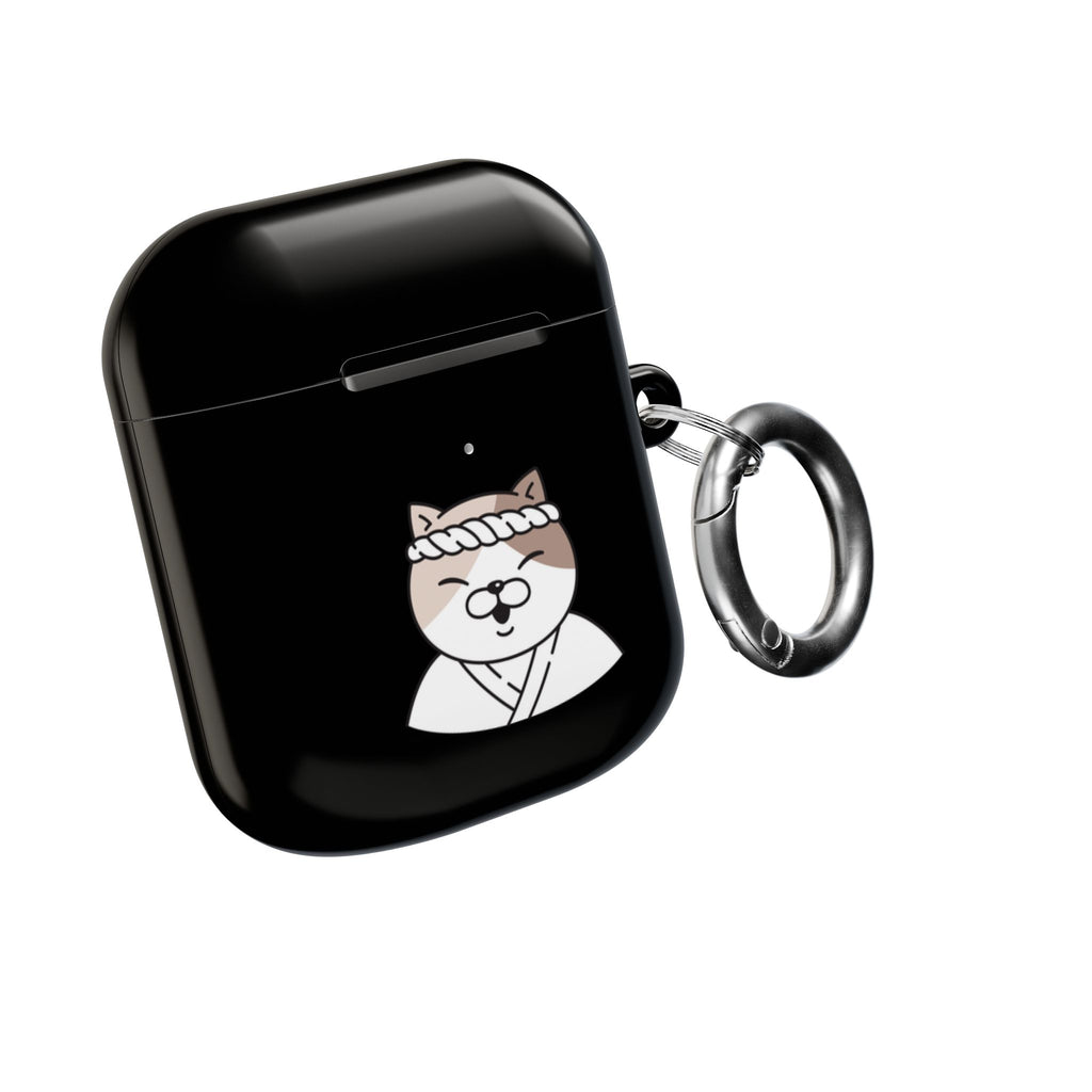 Samurai Shiba Inu with Japanese Flag Black AirPods or AirPods Pro Case