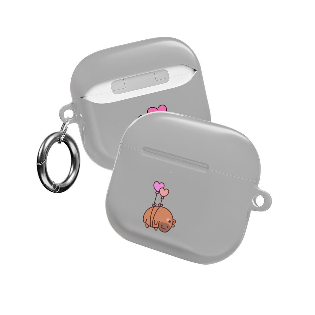 Cute  Capybara and Heart Balloon AirPod Case
