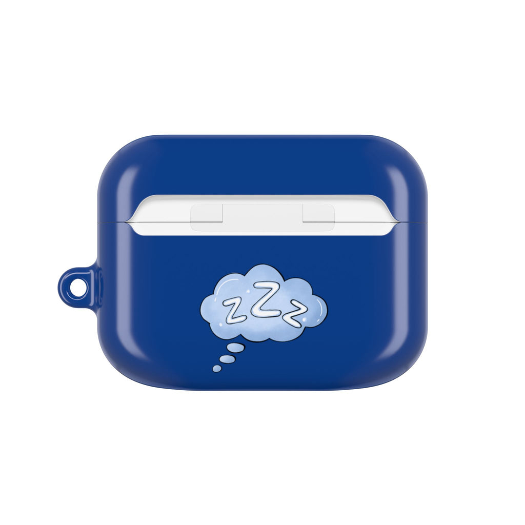 Blue AirPods Case with a Snoozing Bulldog