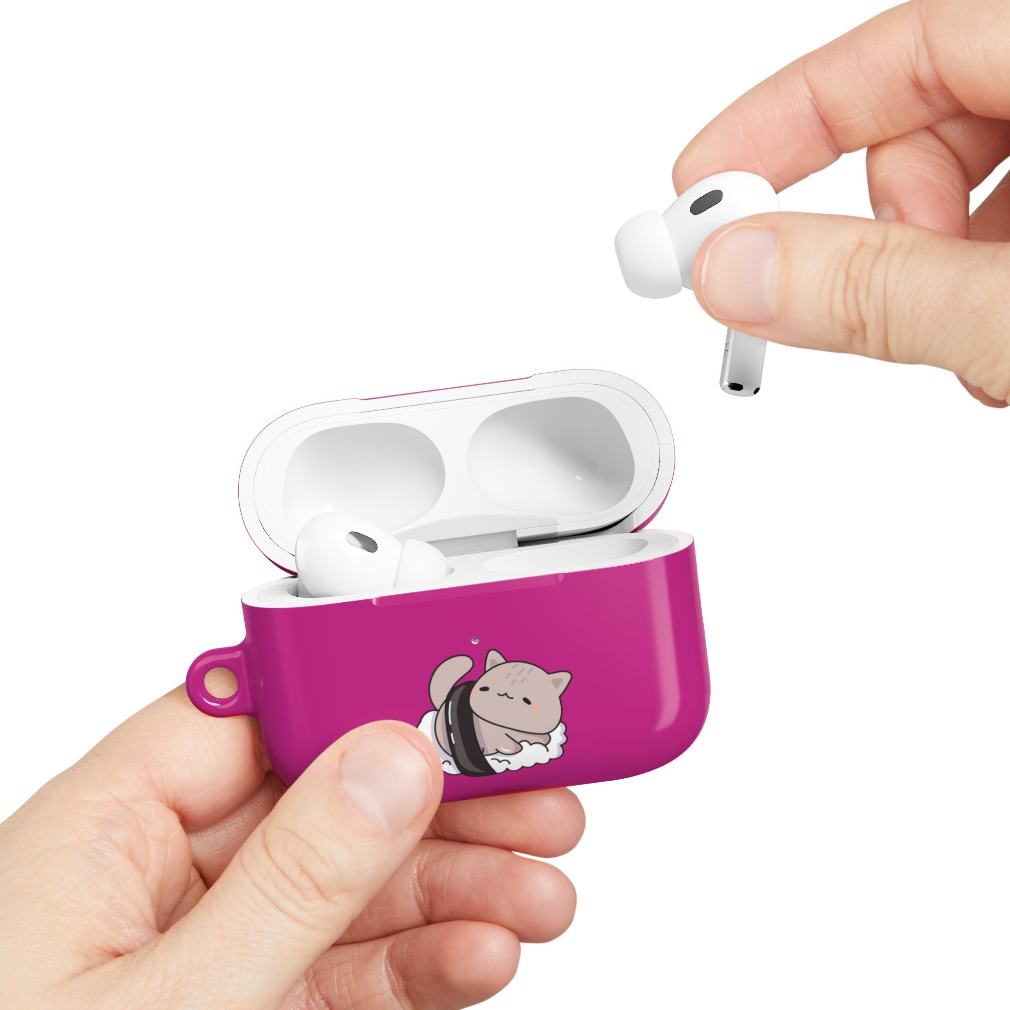 Cat Sushi AirPods Case - Cute Pink Protective Cover