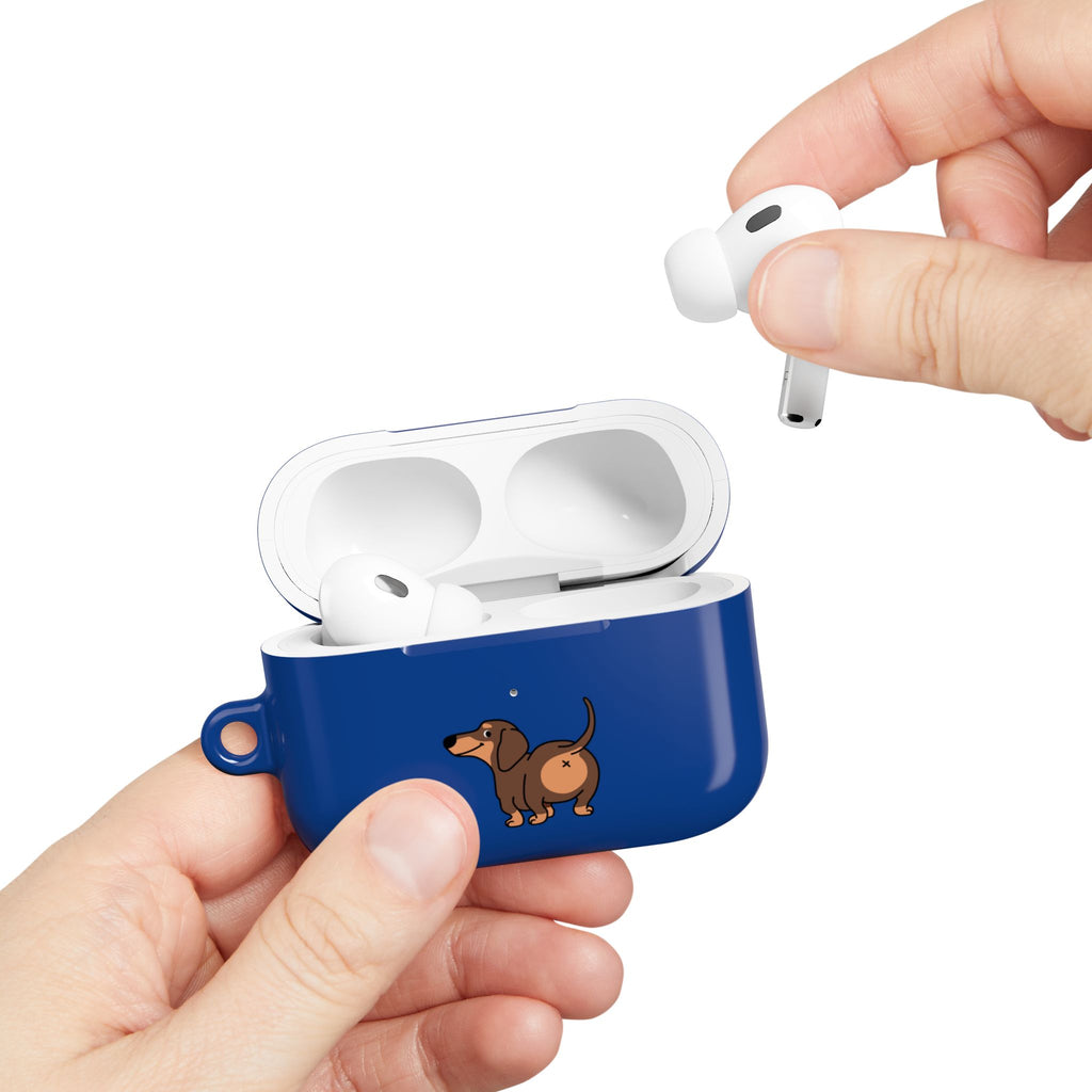 Staring Dachshund Navy AirPods or AirPods Pro Case