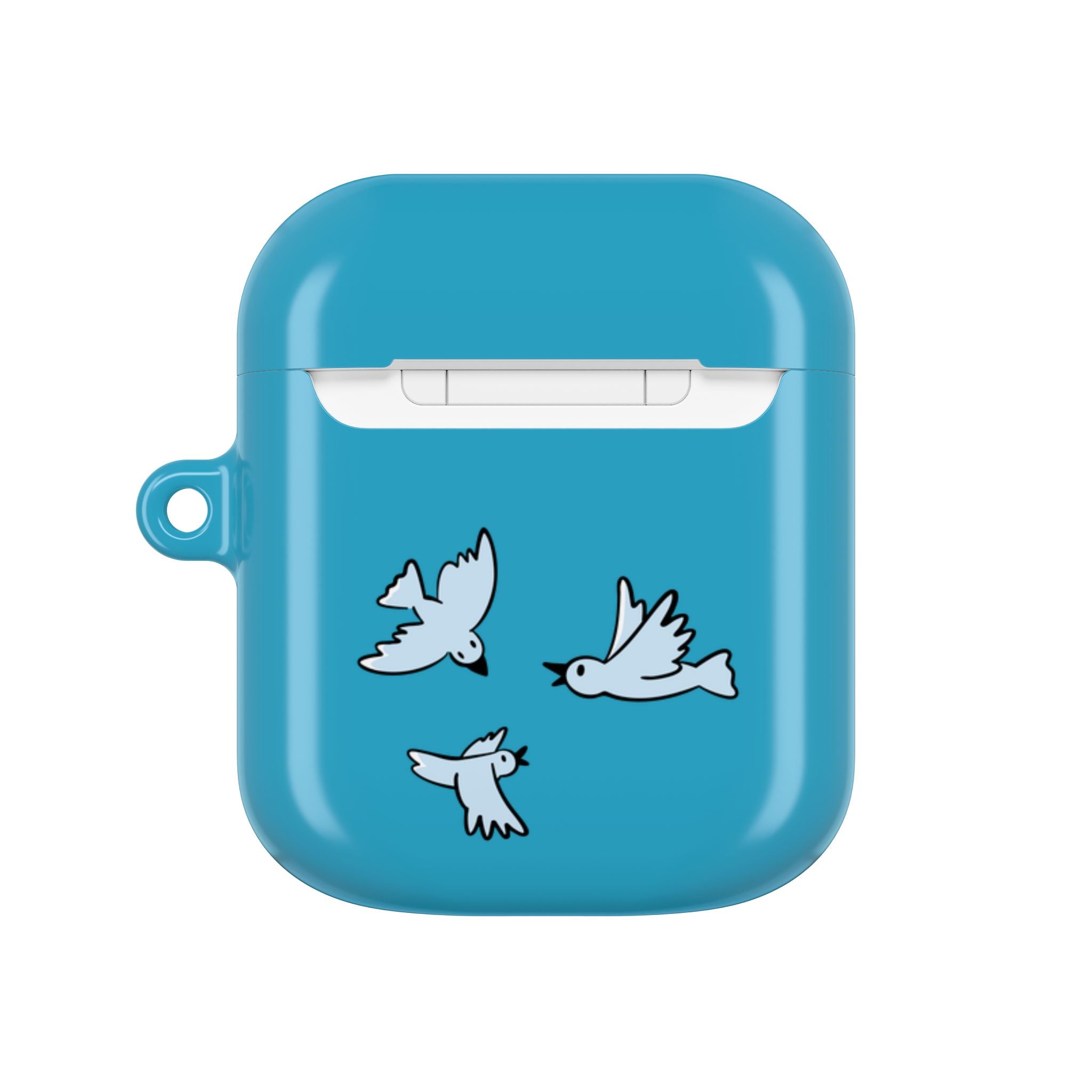 AirPod Case - Cute Flying Dachshund & Doves "always happy" Protective Case Cover