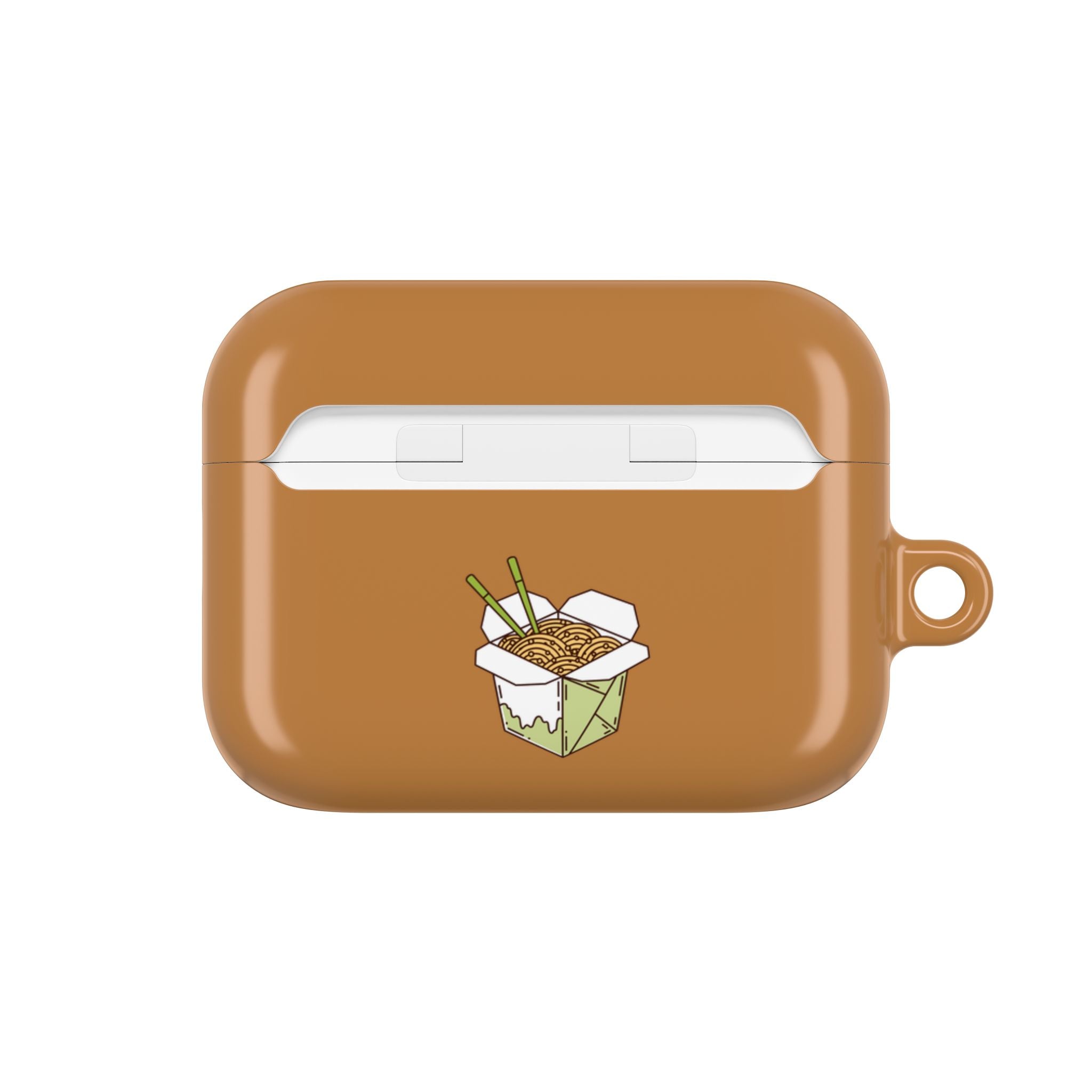 Cute Panda & Noodles AirPod Case Brown Protective Case