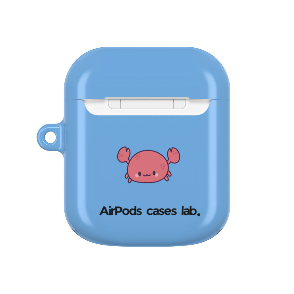 Cute Dachshund Dog & Crab Summer AirPod Case - Blue Beach Swim Float Design