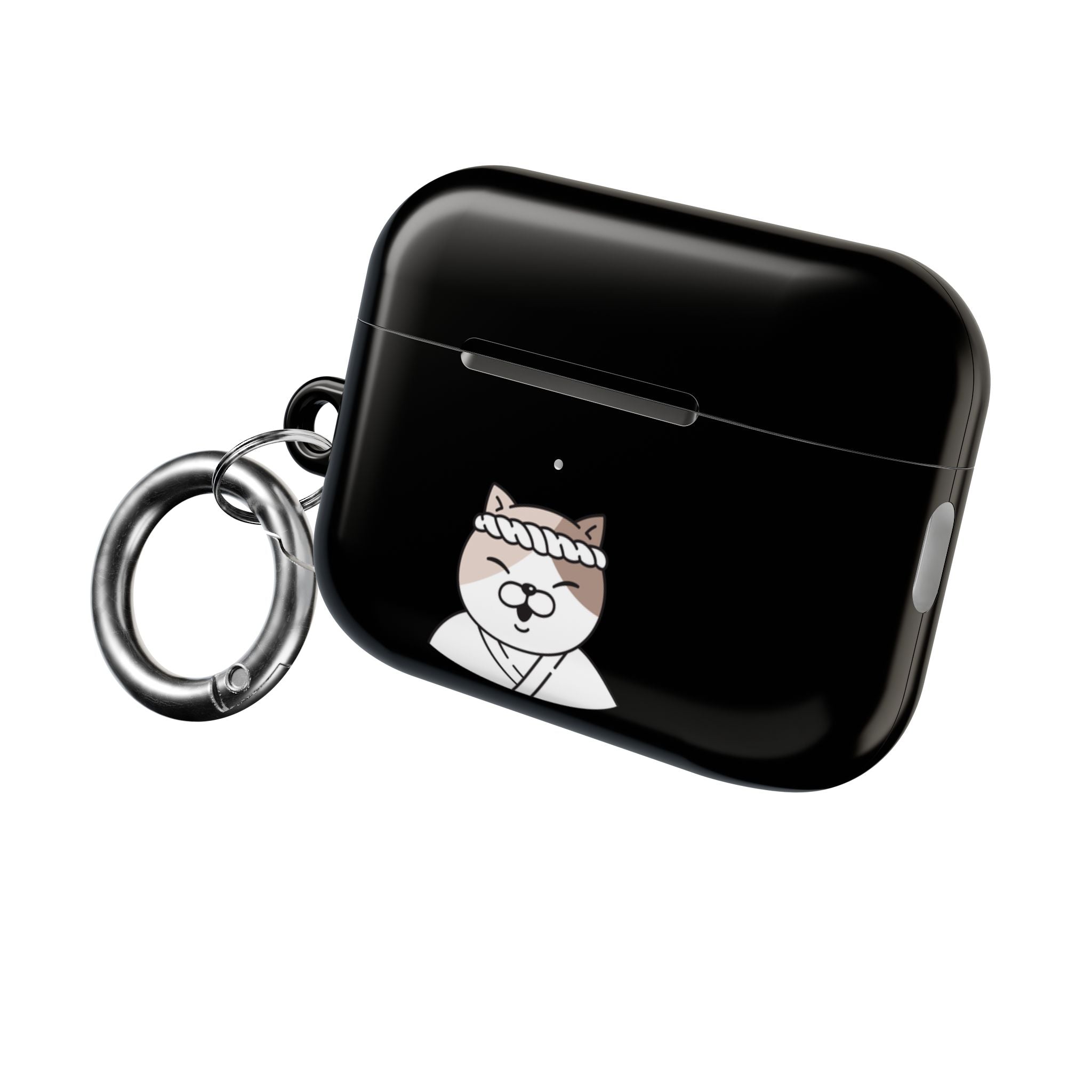 Samurai Shiba Inu with Japanese Flag Black AirPods or AirPods Pro Case