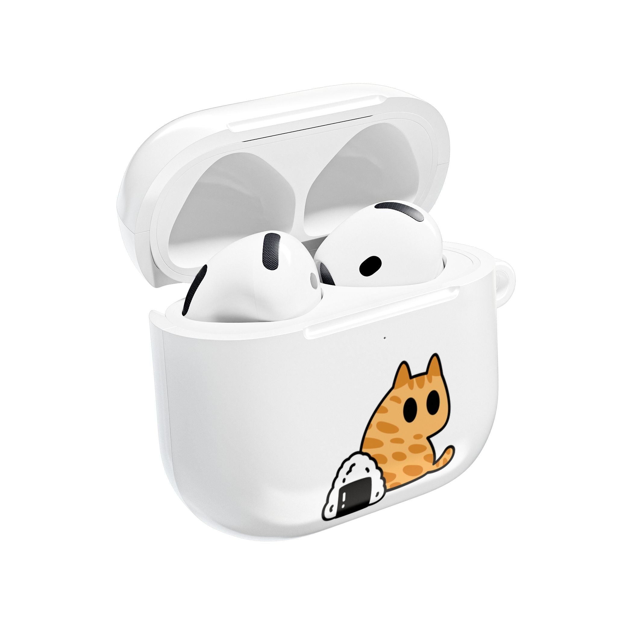 Japanese Cat & Onigiri White AirPod Case