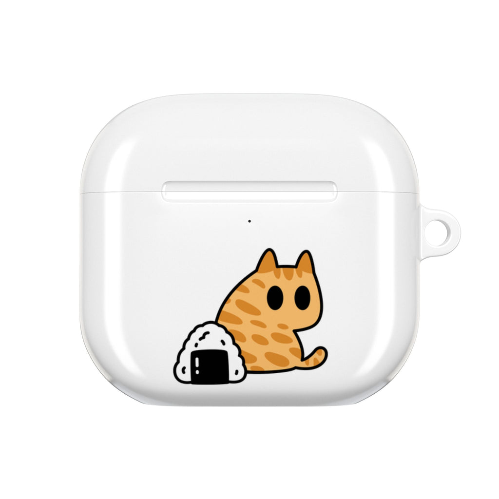 Japanese Cat & Onigiri White AirPod Case
