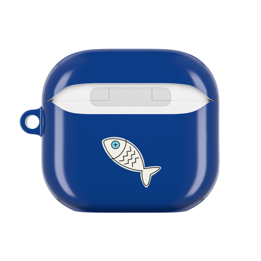 Cat & Fish AirPod Case - Cute Blue Protective AirPods Case