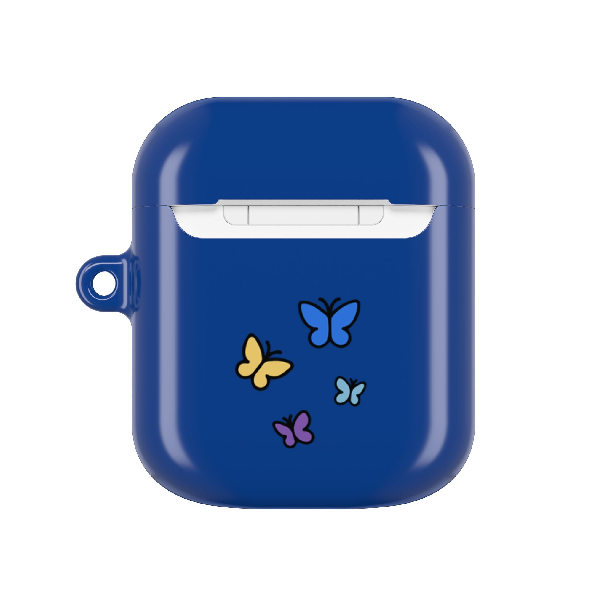 Dachshund & Butterflies Blue Protective AirPods Case