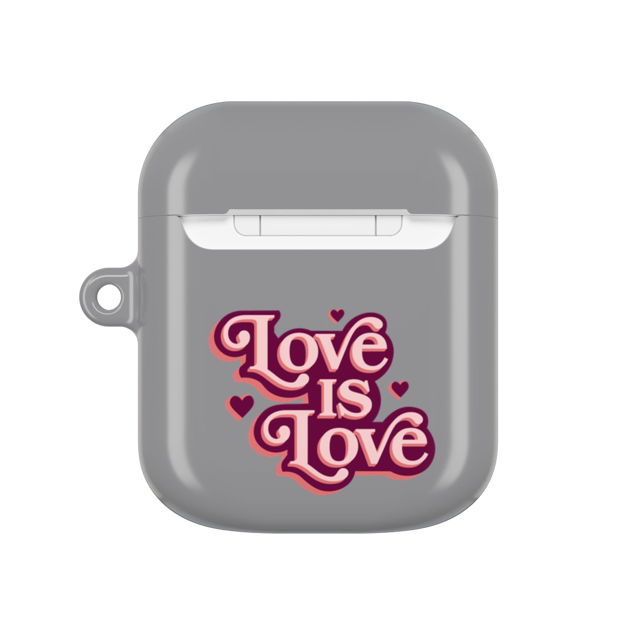 AirPods Case - Cute 'Je t'aime' Capybaras & Pink Heart / "Love Is Love"