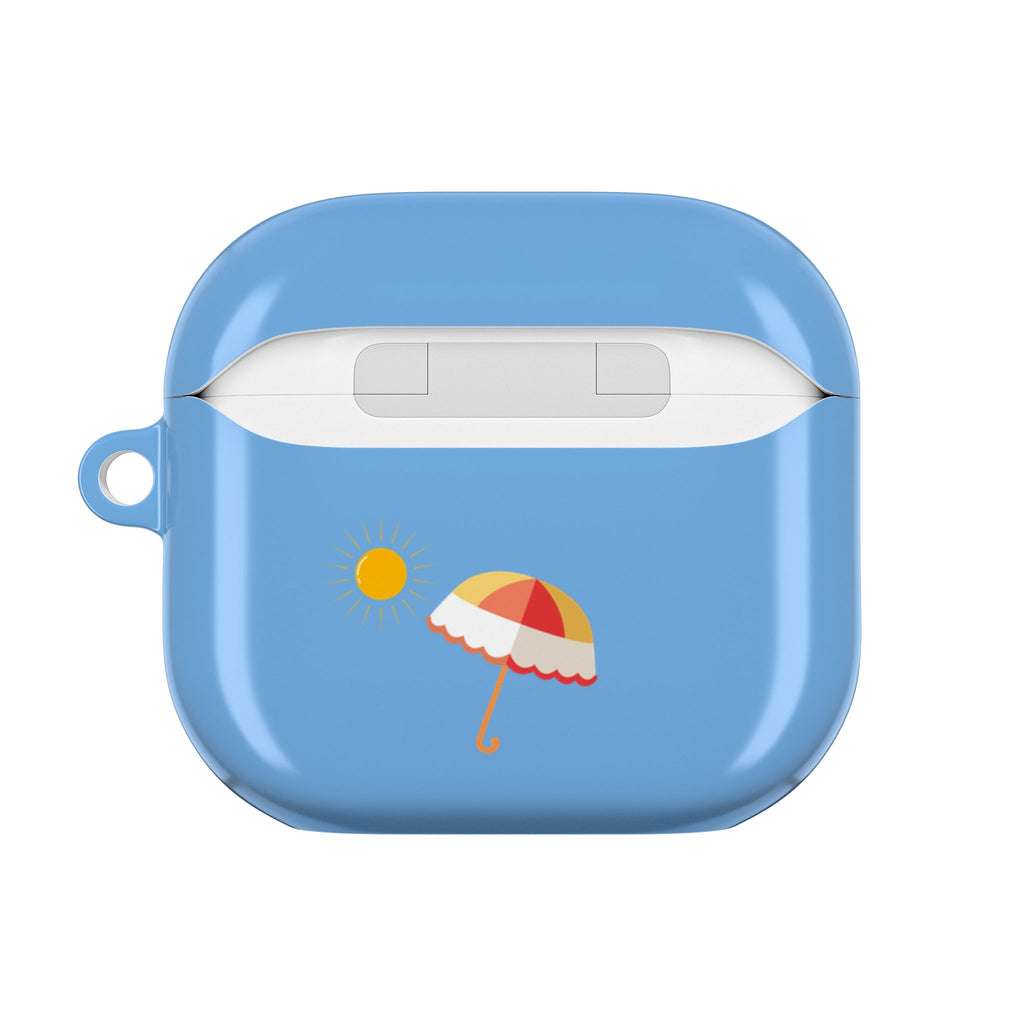 Cute Cat Beach AirPod Case with Beach Ball & Umbrella