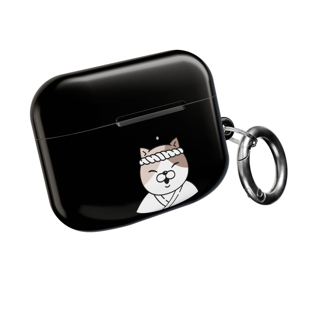 Samurai Shiba Inu with Japanese Flag Black AirPods or AirPods Pro Case