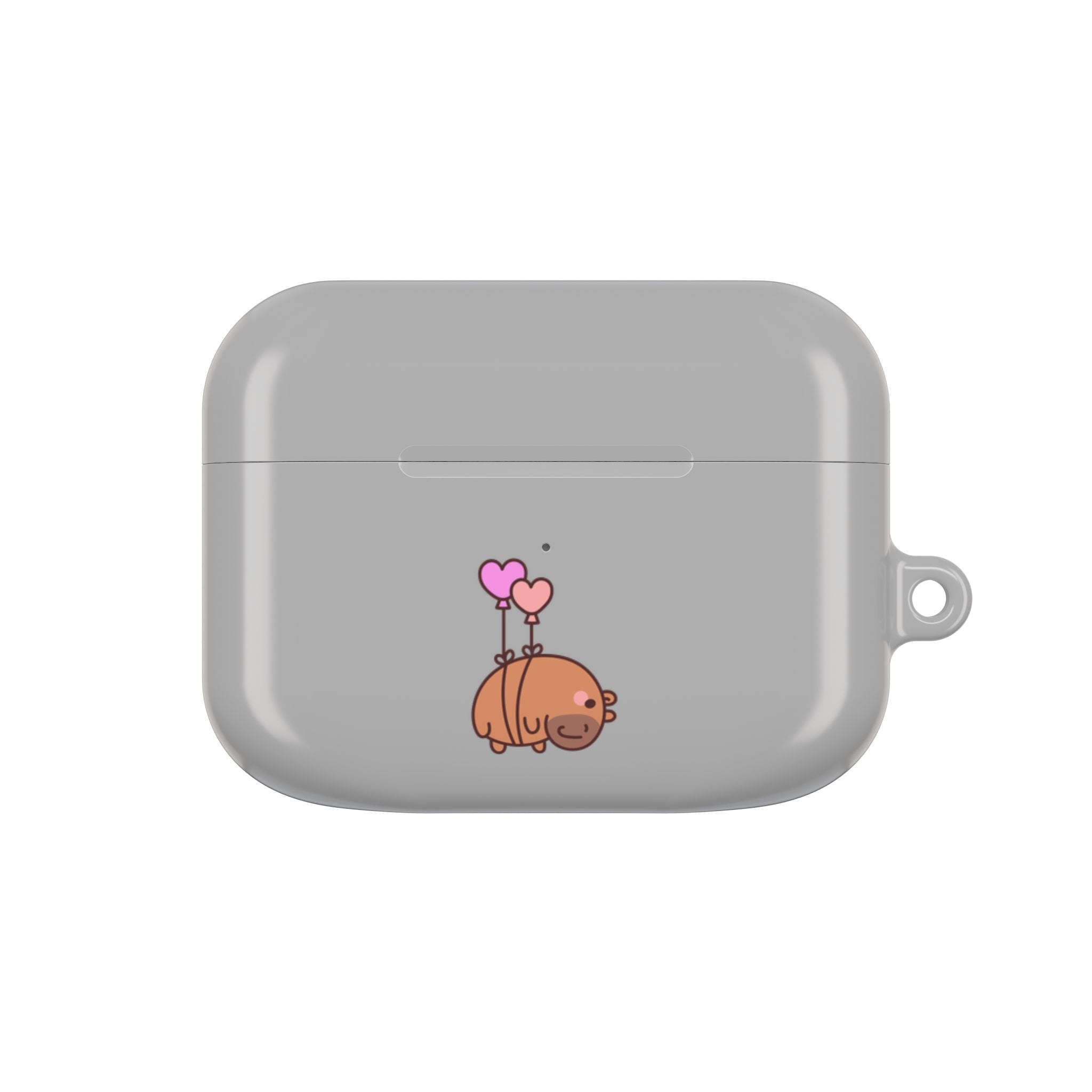 Cute  Capybara and Heart Balloon AirPod Case