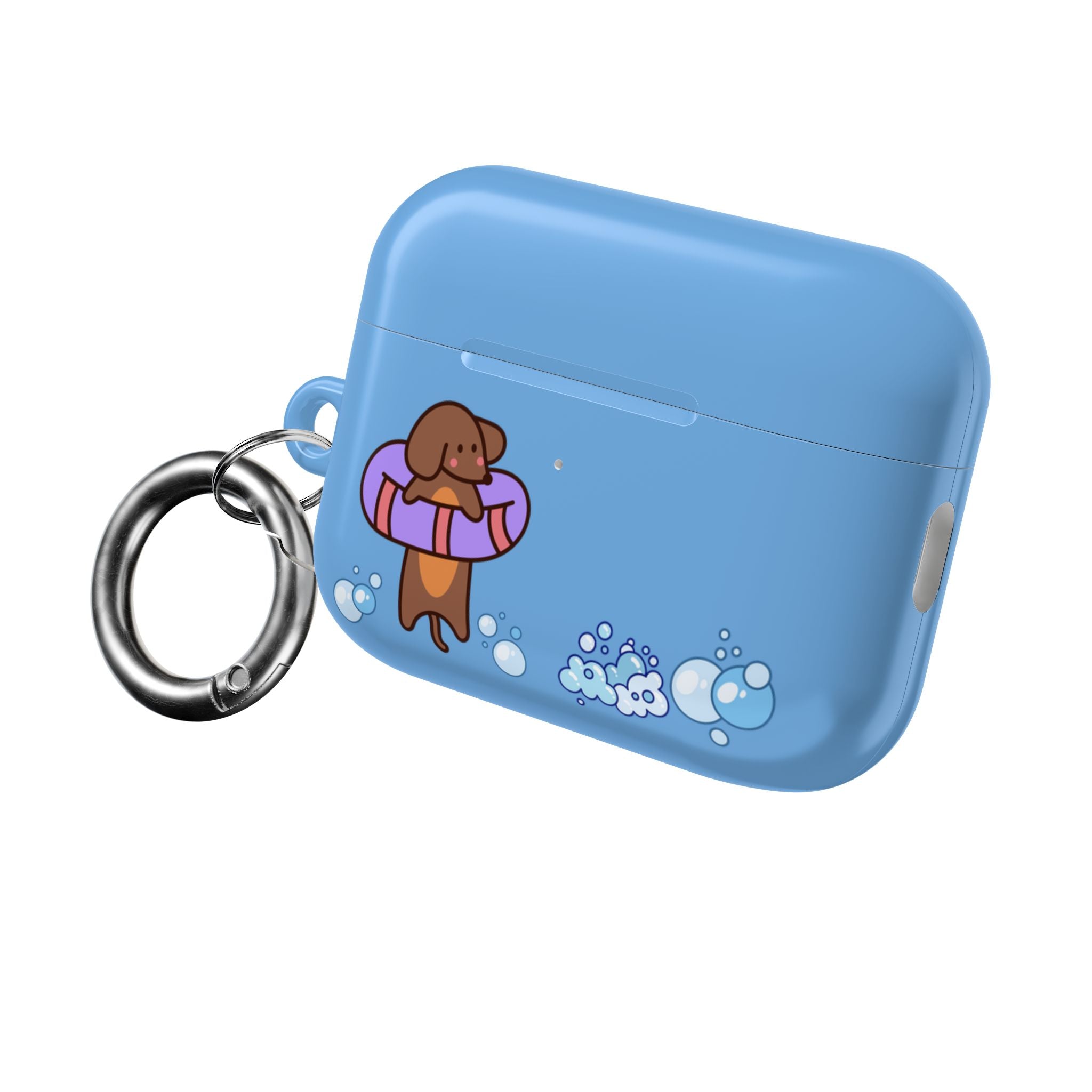 Cute Dachshund Dog & Crab Summer AirPod Case - Blue Beach Swim Float Design