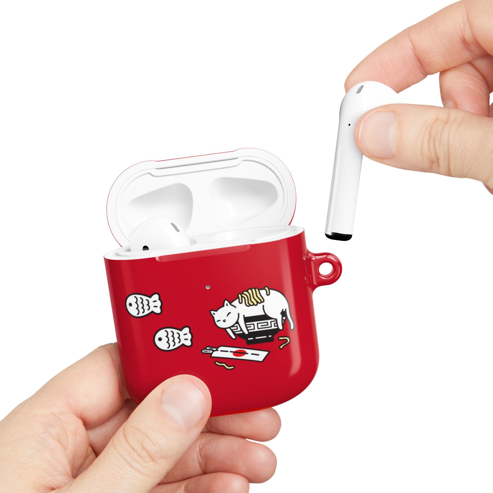 Lucky Japanese Cat & Fish Red AirPods or AirPods Pro Case