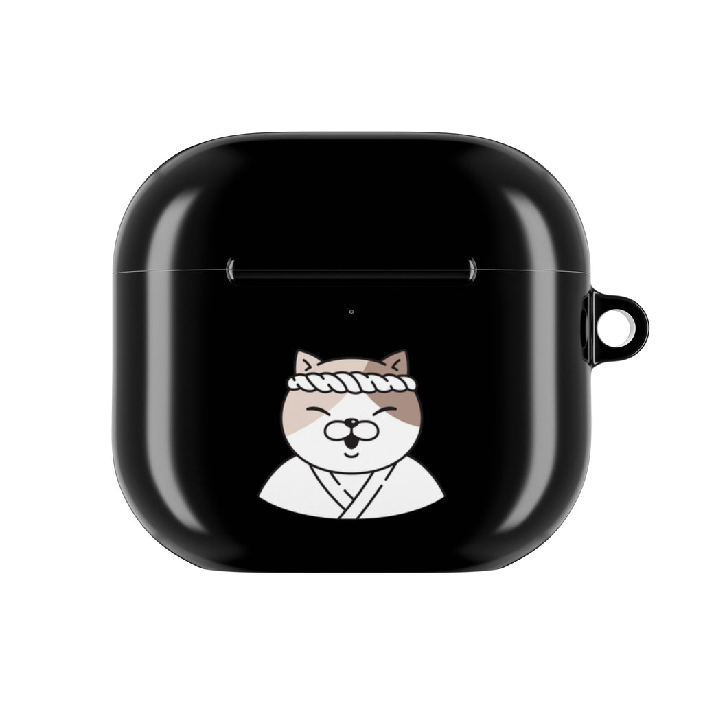 Samurai Shiba Inu with Japanese Flag Black AirPods or AirPods Pro Case