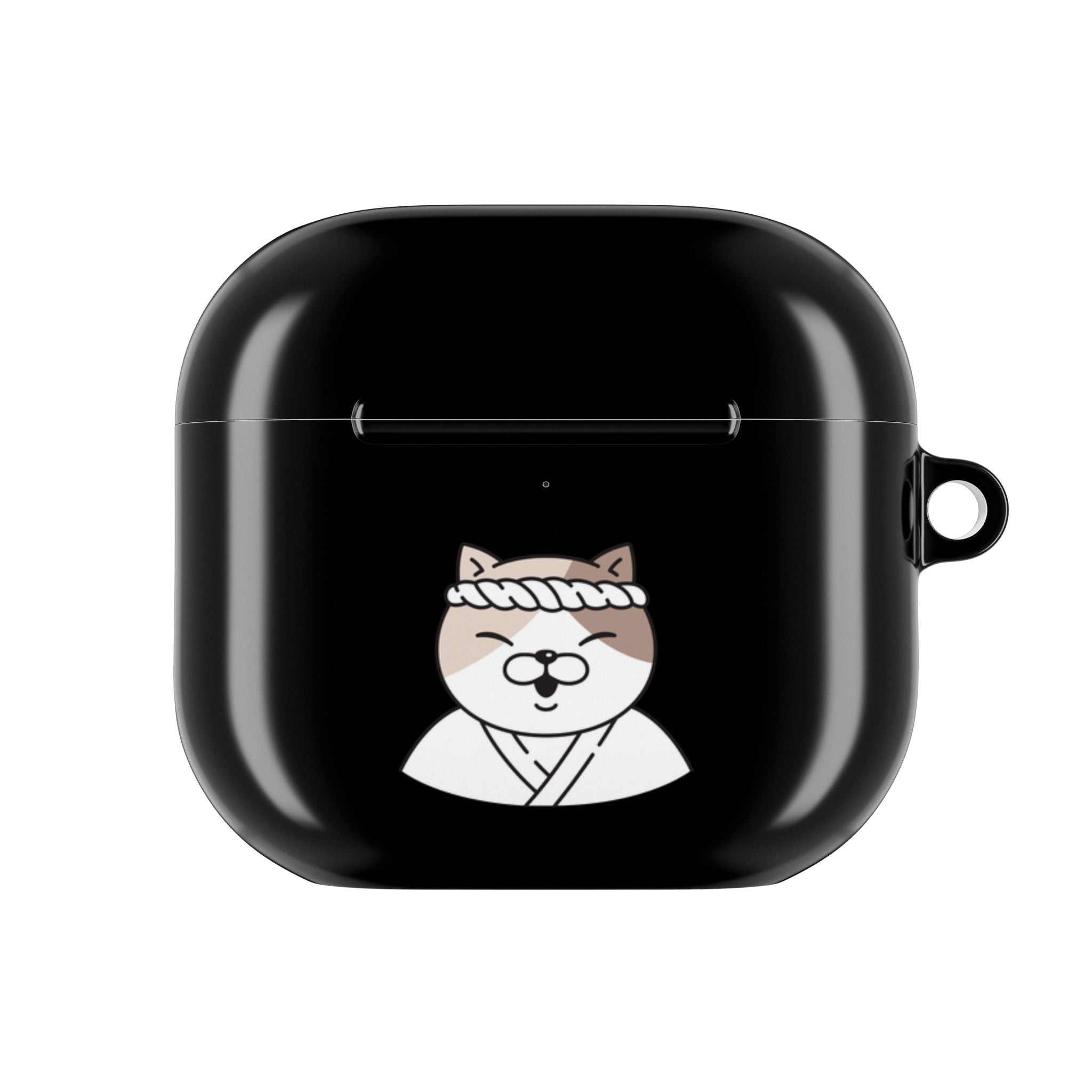 Samurai Shiba Inu with Japanese Flag Black AirPods or AirPods Pro Case