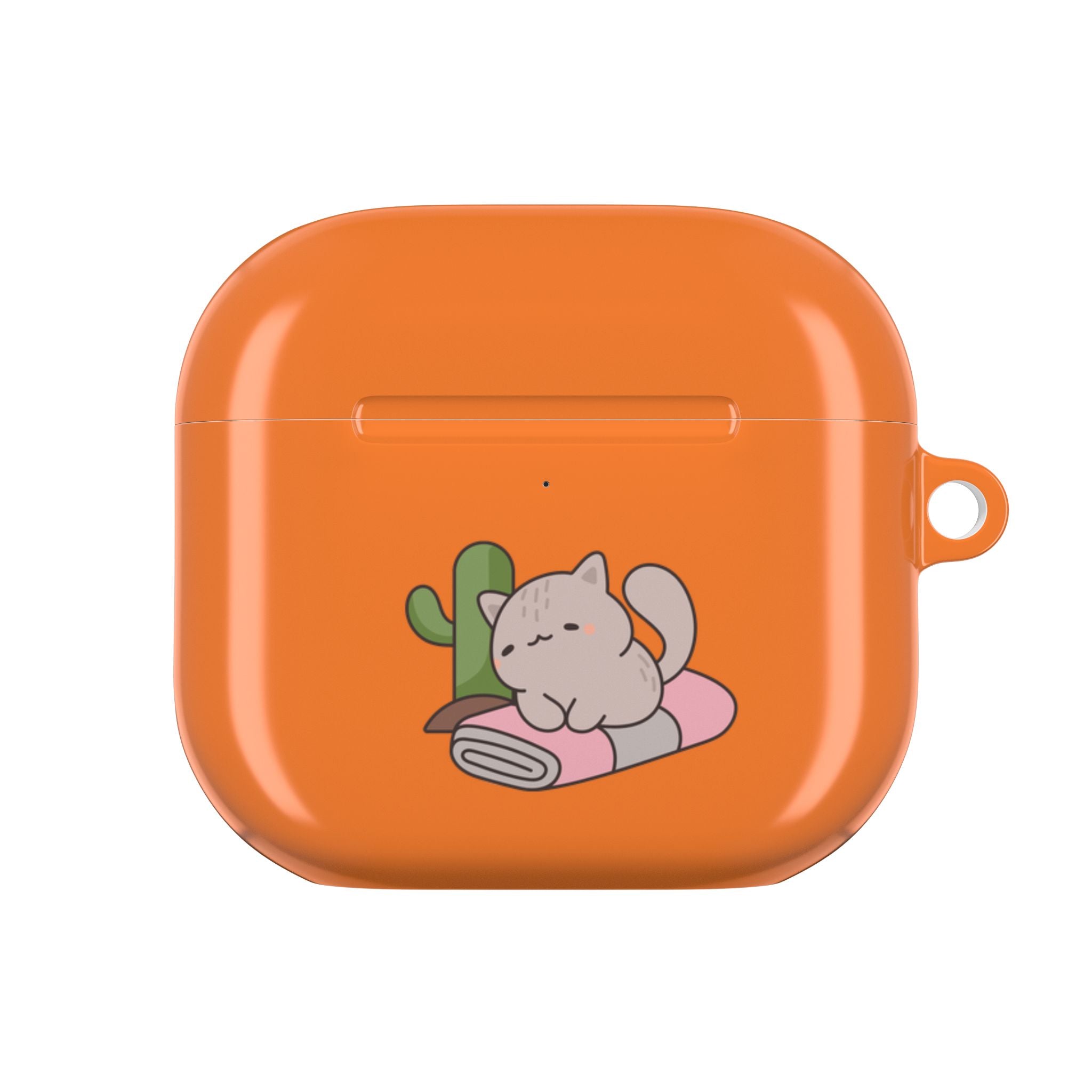 Cute Cat & Fish AirPod Case - Orange Protective Earbud Cover