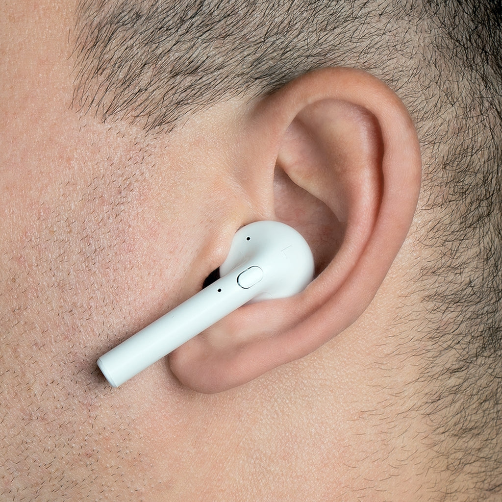 Swimming Dachshund White Earbuds