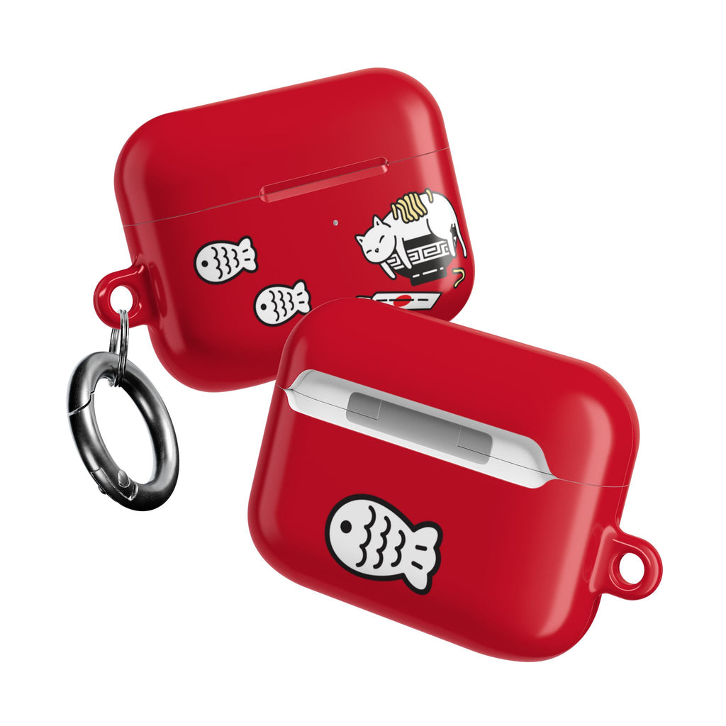 Lucky Japanese Cat & Fish Red AirPods or AirPods Pro Case
