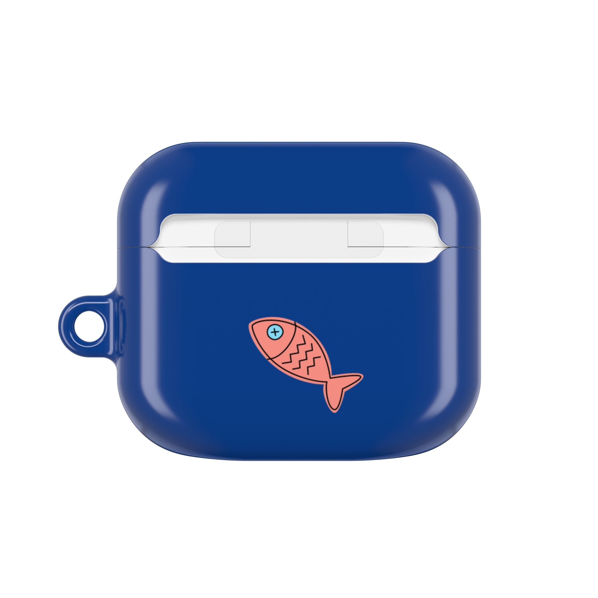 Cat in Teacup AirPods Case - Navy Protective Case