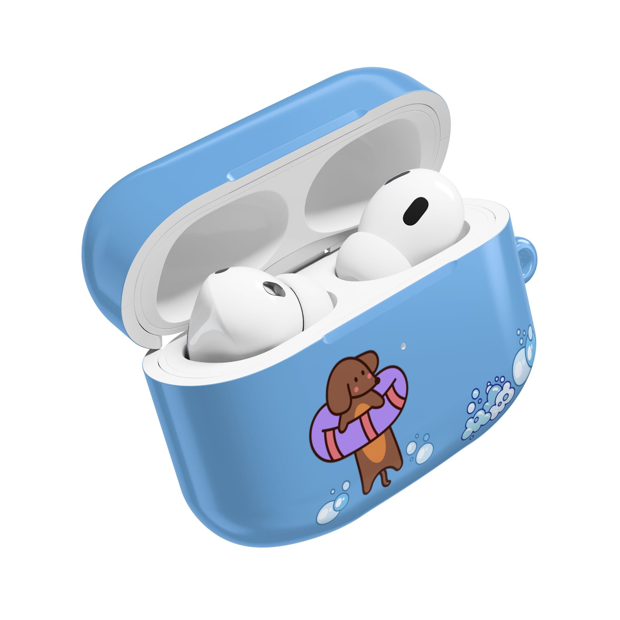 Cute Dachshund Dog & Crab Summer AirPod Case - Blue Beach Swim Float Design