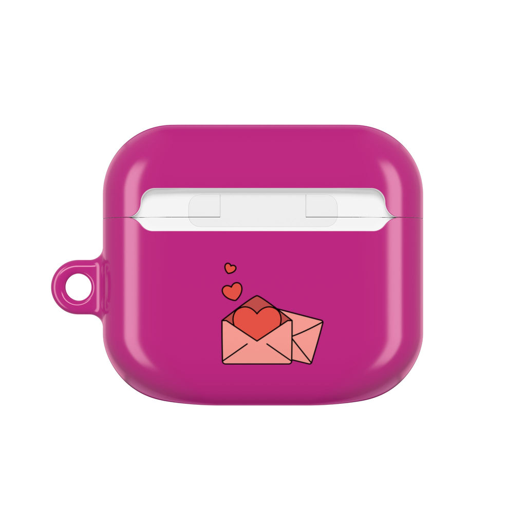 Cute Valentines Love Capybaras & Heart Envelope Protective AirPods Case