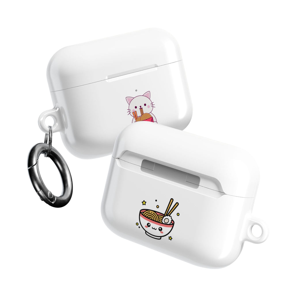 Kawaii Cat & Ramen Design AirPods Case Protective Wireless Earbud Cover