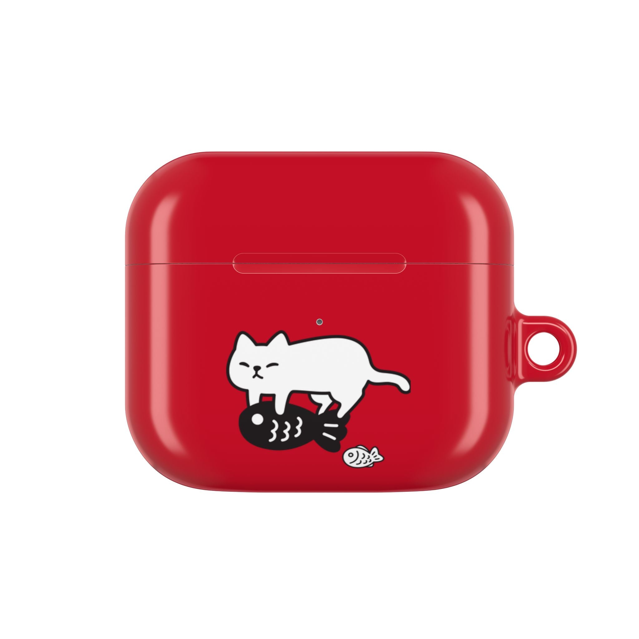 Cat Fighting Fish Red AirPod or AirPod Pro Case