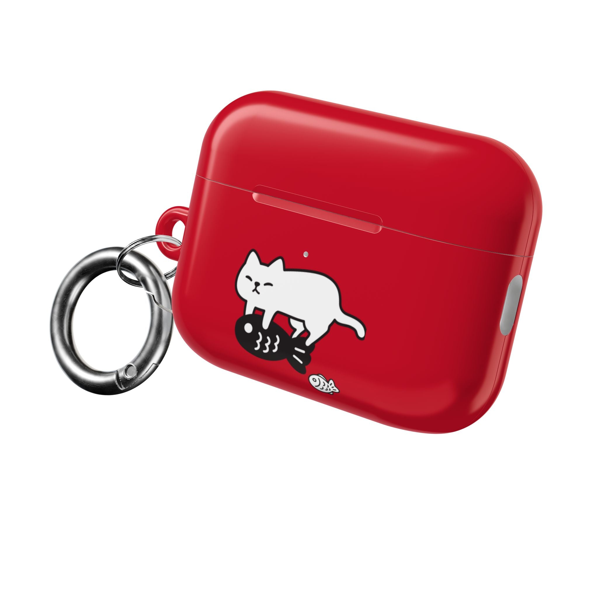 Cat Fighting Fish Red AirPod or AirPod Pro Case
